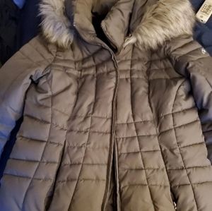 Woman's Calvin Klein Fur Hooded Puffer